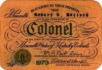 Kentucky Colonel Card